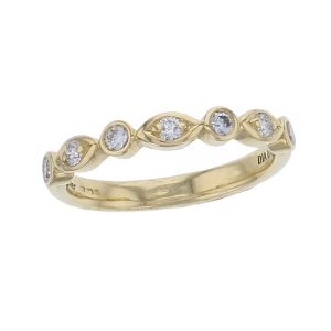 18ct yellow gold ladies 7 round brilliant cut diamond eternity ring,