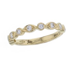 18ct yellow gold ladies 9 round brilliant cut diamond eternity ring,
