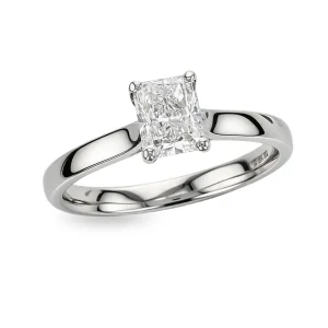 radiant cut diamond solitaire engagement ring, platinum, designer, handmade by Faller, hand crafted, betrothal, promise, precious jewellery, jewelry, GIA certified, G.I.A. GIA