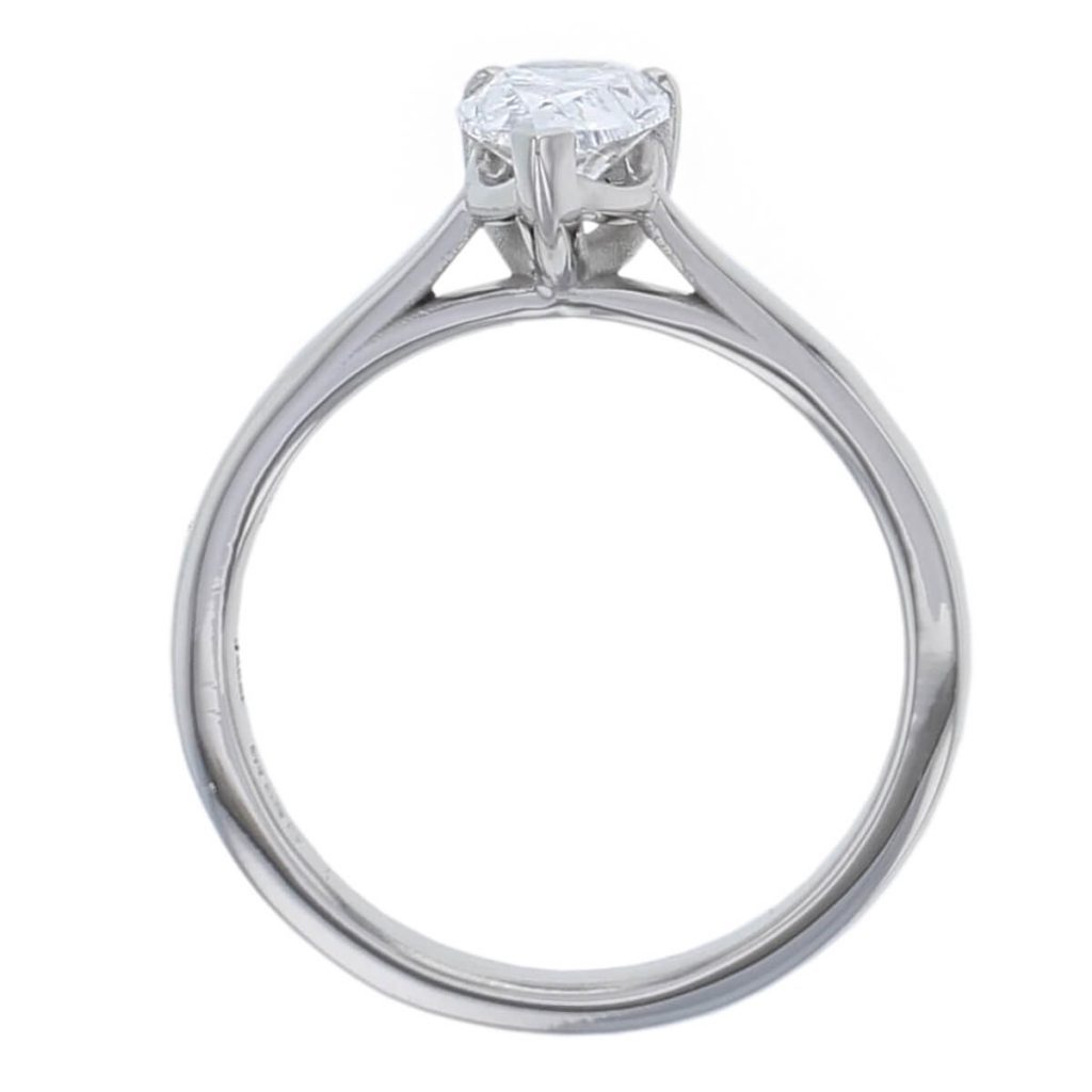 pear cut diamond solitaire engagement ring, platinum, designer, handmade by Faller, hand crafted, betrothal, promise, precious jewellery, jewelry, GIA certified, G.I.A. GIA