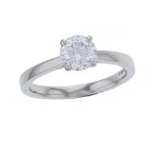 round brilliant cut diamond solitaire engagement ring, platinum, designer, handmade by Faller, hand crafted, betrothal, promise, precious jewellery, jewelry, GIA certified, G.I.A. GIA
