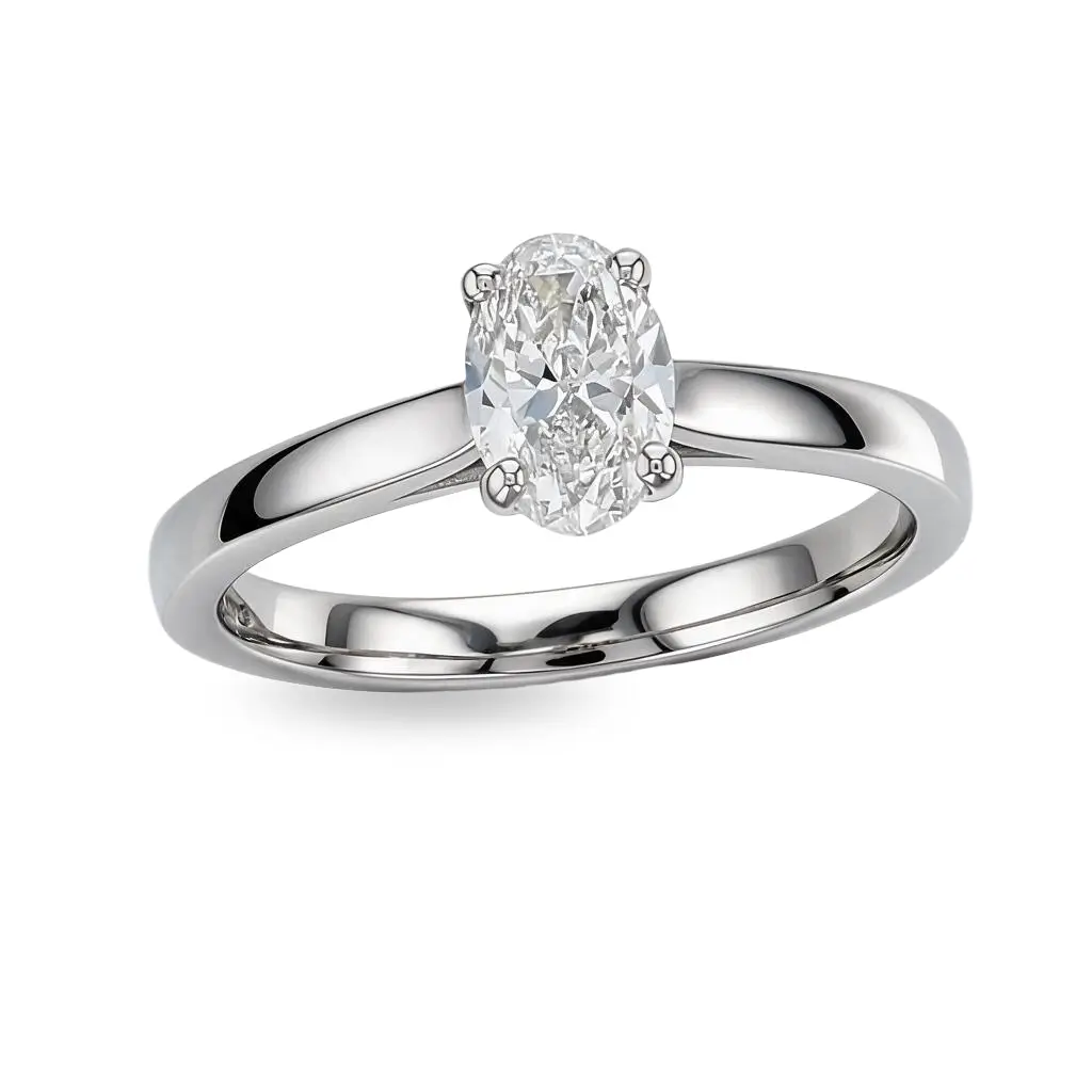 oval cut diamond solitaire engagement ring, platinum, designer, handmade by Faller, hand crafted, betrothal, promise, precious jewellery, jewelry, GIA certified, G.I.A. GIA