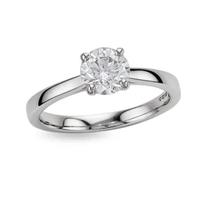 round brilliant cut diamond solitaire engagement ring, platinum, designer, handmade by Faller, hand crafted, betrothal, promise, precious jewellery, jewelry, GIA certified, G.I.A. GIA