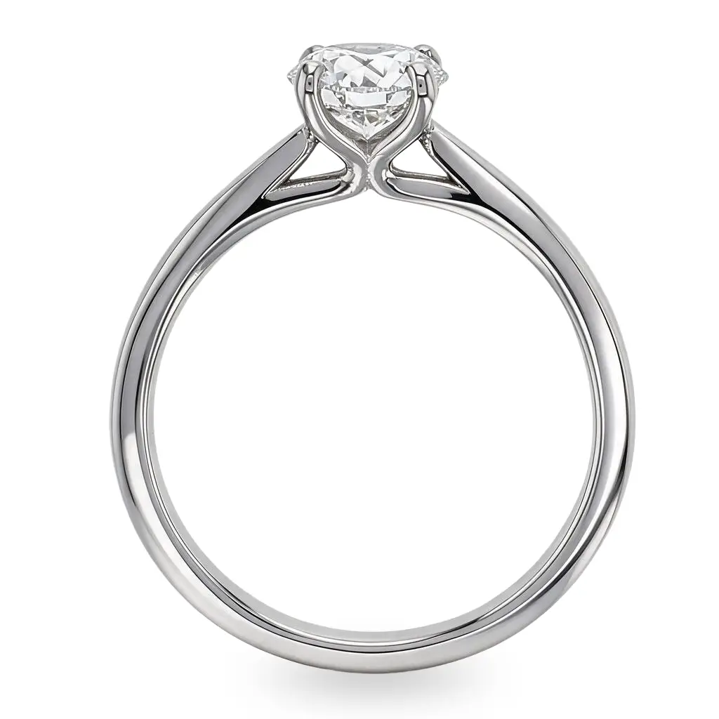 round brilliant cut diamond solitaire engagement ring, platinum, designer, handmade by Faller, hand crafted, betrothal, promise, precious jewellery, jewelry, GIA certified, G.I.A. GIA