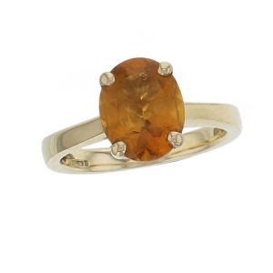 citrine, 18ct yellow gold ring