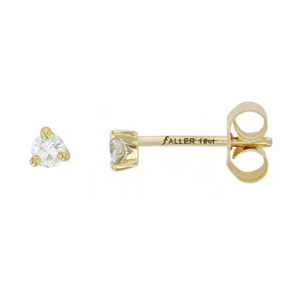 18ct yellow gold claw set diamond stud earrings