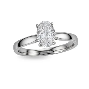 oval cut diamond solitaire engagement ring, platinum & 18ct yellow gold, 18kt, designer, handmade by Faller, hand crafted, betrothal, promise, precious jewellery, jewelry, hand crafted, GIA certified, , G.I.A. GIA, 4 claw setting