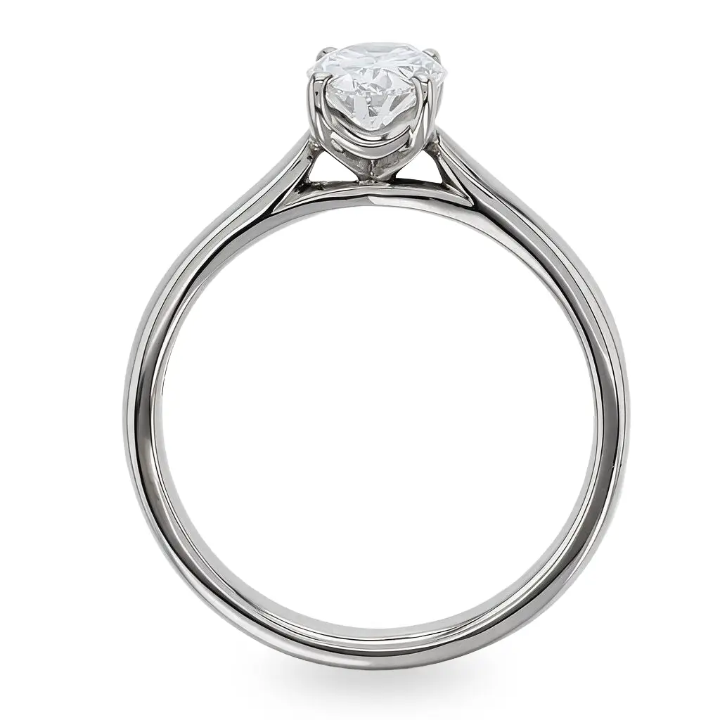 oval cut diamond solitaire engagement ring, platinum & 18ct yellow gold, 18kt, designer, handmade by Faller, hand crafted, betrothal, promise, precious jewellery, jewelry, hand crafted, GIA certified, , G.I.A. GIA, 4 claw setting