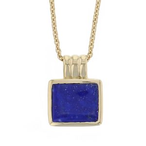gemstone mens pendant, patterned pendant, 18ct yellow gold lapis lazuli pendant, designed & handcrafted by Faller of Derry/ Londonderry, precious jewellery, jewelry