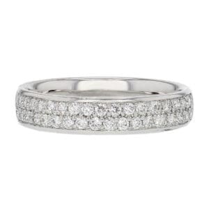 Platinum ladies double row diamond eternity ring
