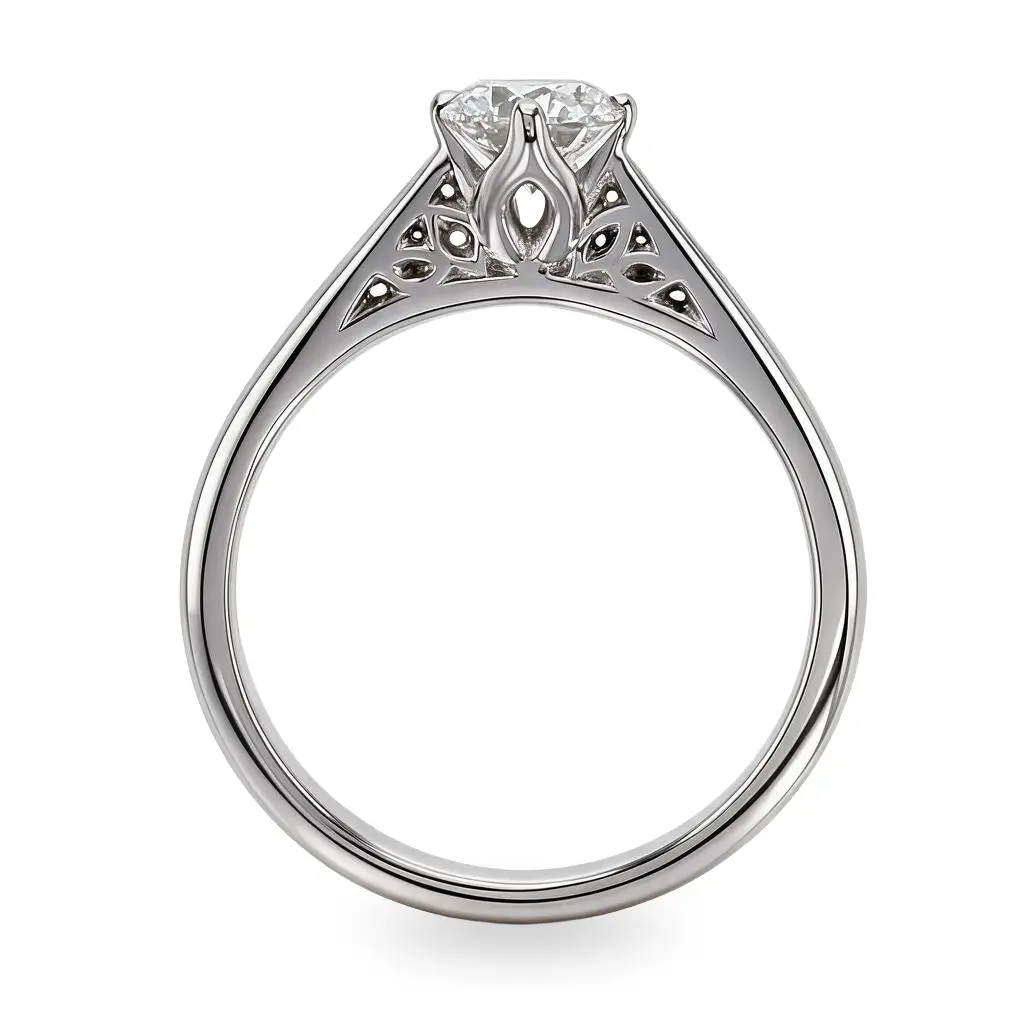 round brilliant cut diamond solitaire engagement ring, platinum, designer, handmade by Faller, hand crafted, betrothal, promise, precious jewellery, jewelry, GIA certified, G.I.A. GIA
