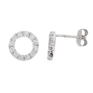 Eternal Circle 18ct White Gold Diamond Stud Earrings 0.48ct
