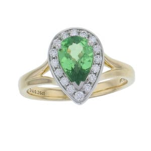 Garnet & Diamond Platinum & 18ct Yellow Gold Cluster Ring