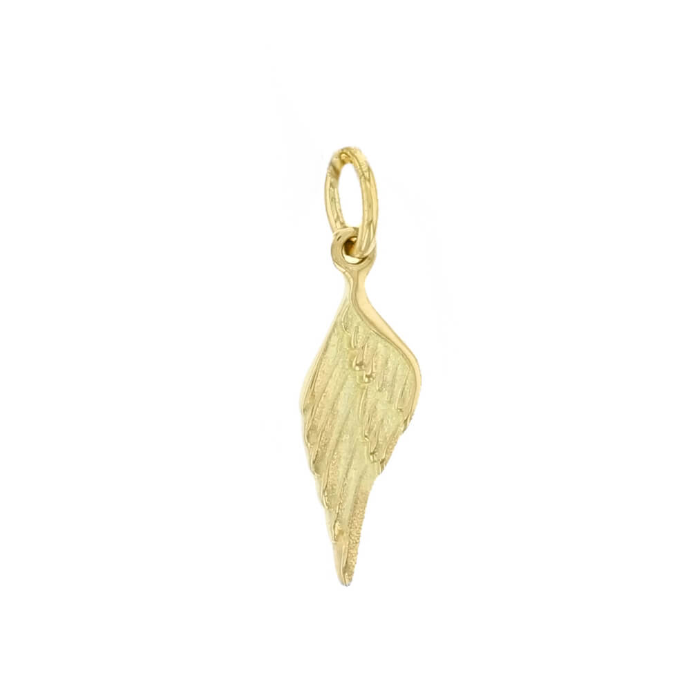 18ct yellow gold angel wing pendant
