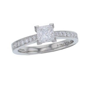 Diamond Platinum Multistone Ring 0.92ct