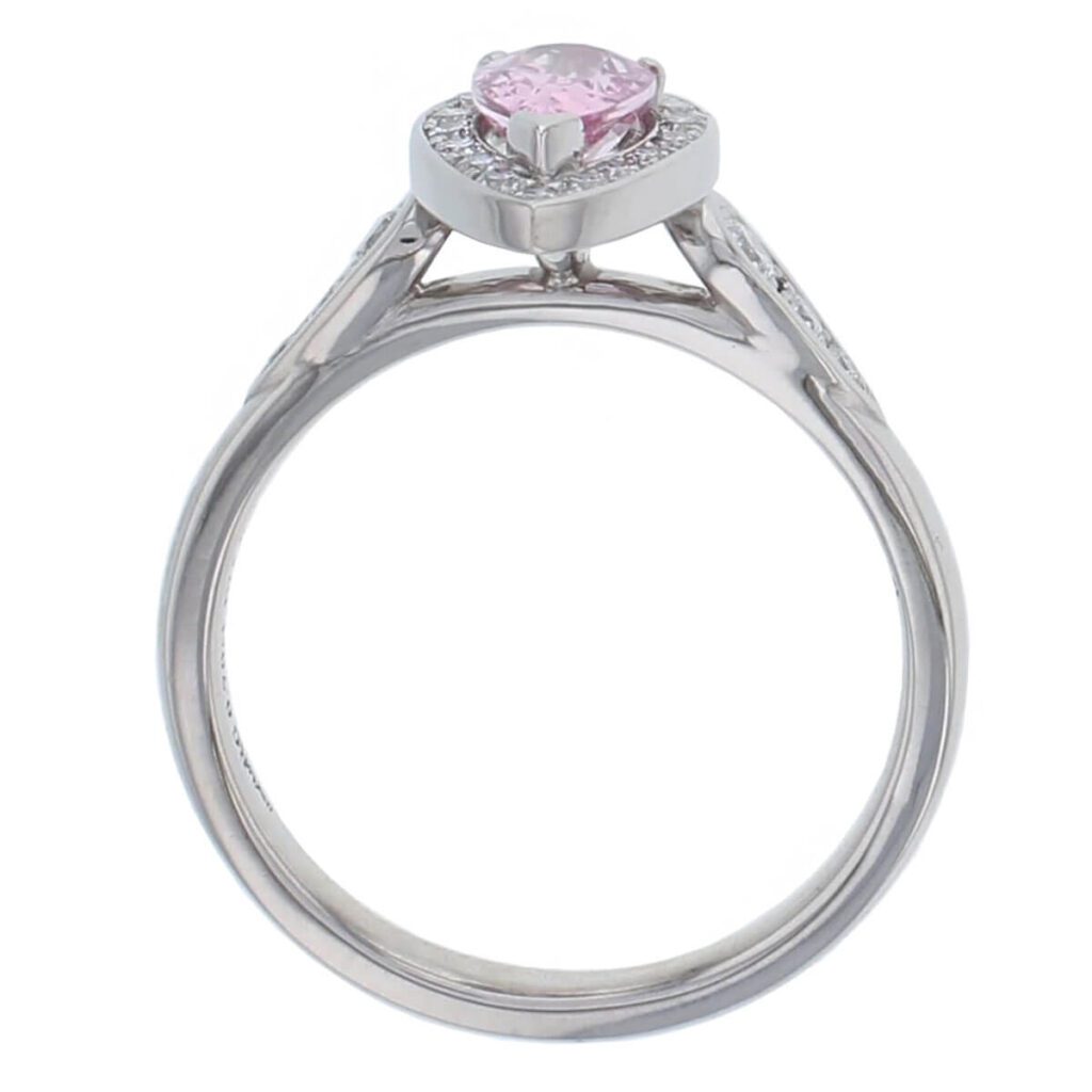 Morganite & Diamond 18ct Yellow Gold Platinum Cluster/Halo Ring
