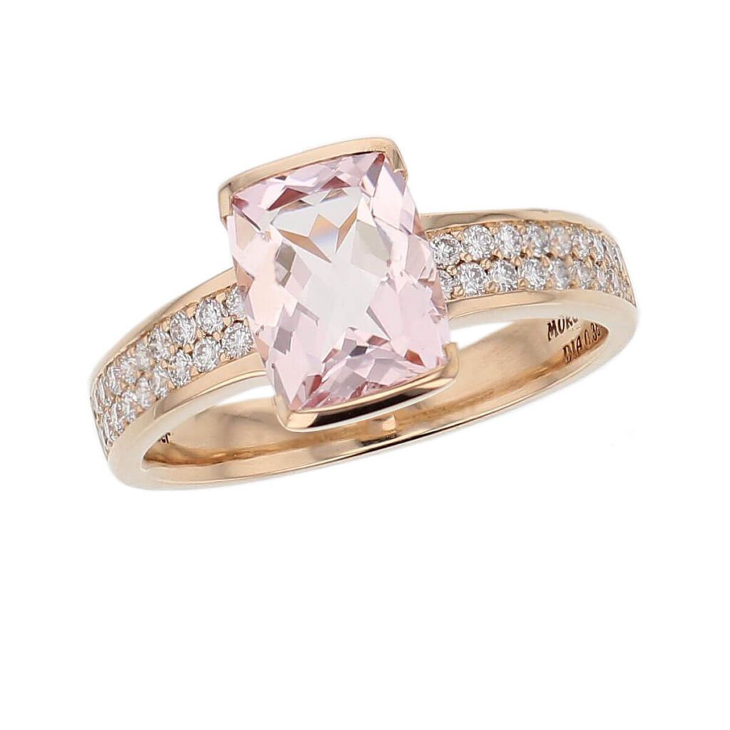 morganite, diamond 18ct yellow gold multistone