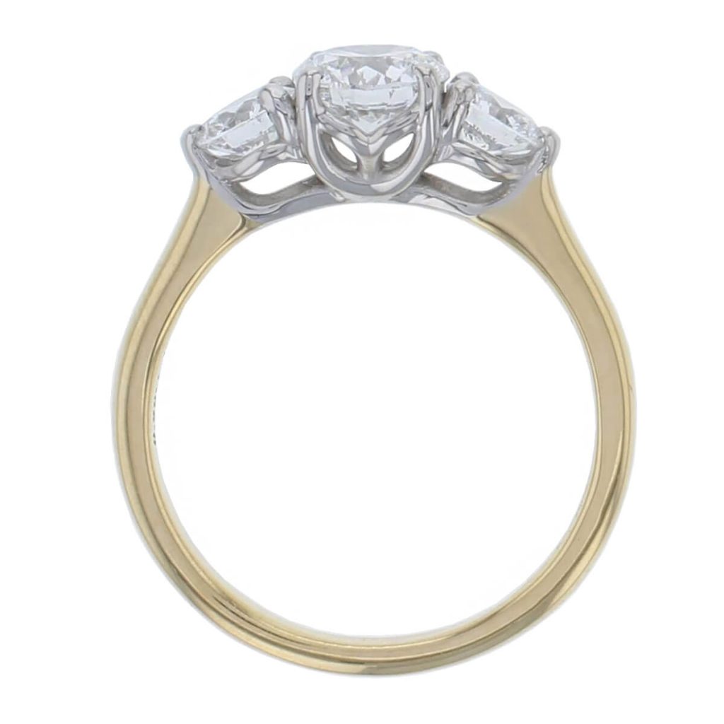 Diamond Platinum & 18ct Yellow Gold Trilogy Ring 1.54ct
