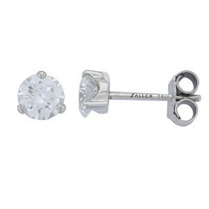 18ct white gold claw set diamond stud earrings