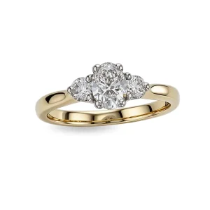 Diamond Platinum & 18ct Yellow Gold Trilogy Ring 0.71ct