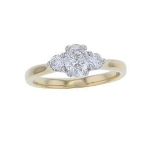 Diamond Platinum & 18ct Yellow Gold Trilogy Ring 0.71ct