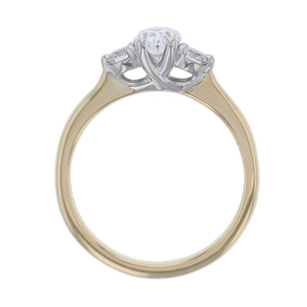 Diamond Platinum & 18ct Yellow Gold Trilogy Ring 0.71ct