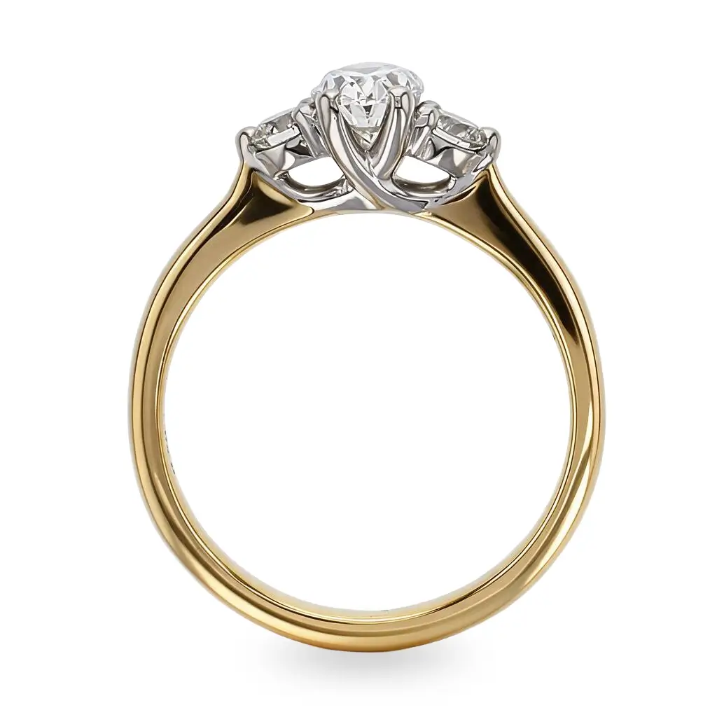 Diamond Platinum & 18ct Yellow Gold Trilogy Ring 0.71ct