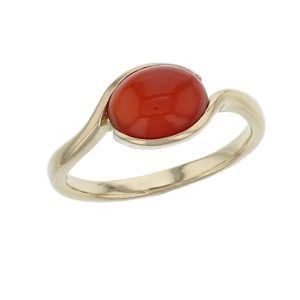 18ct yellow gold oval cut cabochon carnelian gemstone dress ring, designer jewellery, gem, jewelry, handmade by Faller, Londonderry, Northern Ireland, Irish hand crafted