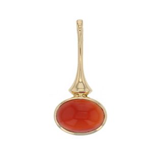 Cabochon carnelian 18ct yellow gold pendant