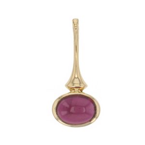 Cabochon garnet 18ct yellow gold pendant