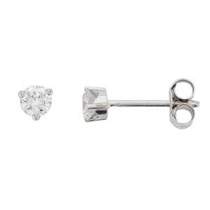 18ct white gold claw set diamond stud earrings
