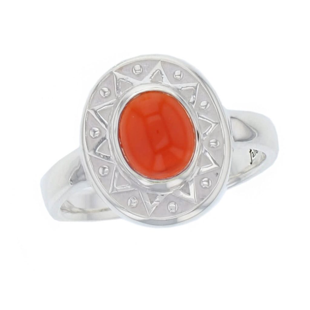 Miosach silver carnelian ring