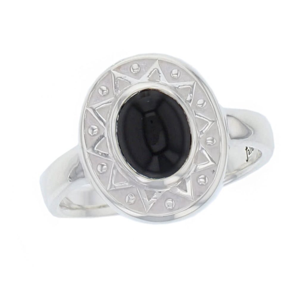Miosach silver onyx ring