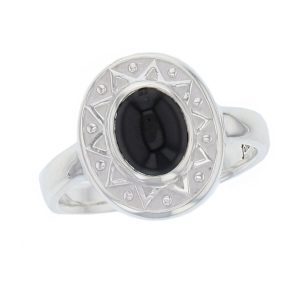 Miosach silver onyx ring