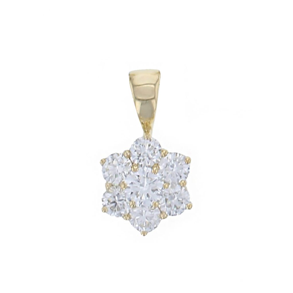 Round brilliant cut diamond 18ct yellow gold ladies pendant with chain, 18kt, designer, handmade by Faller, Derry/ Londonderry, hand crafted, precious jewellery, jewelry