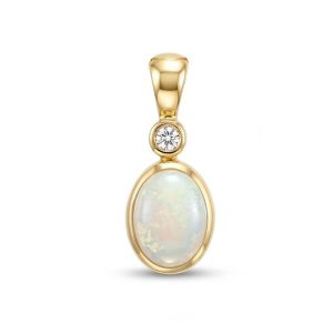 Cabochon opal 18ct yellow gold pendant