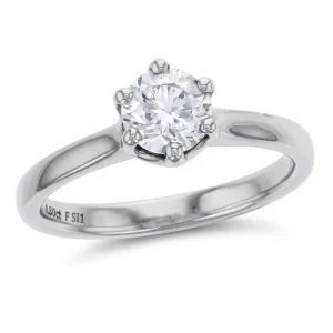 round brilliant cut diamond solitaire engagement ring, platinum, designer, handmade by Faller, hand crafted, betrothal, promise, precious jewellery, jewelry, GIA certified, G.I.A. GIA