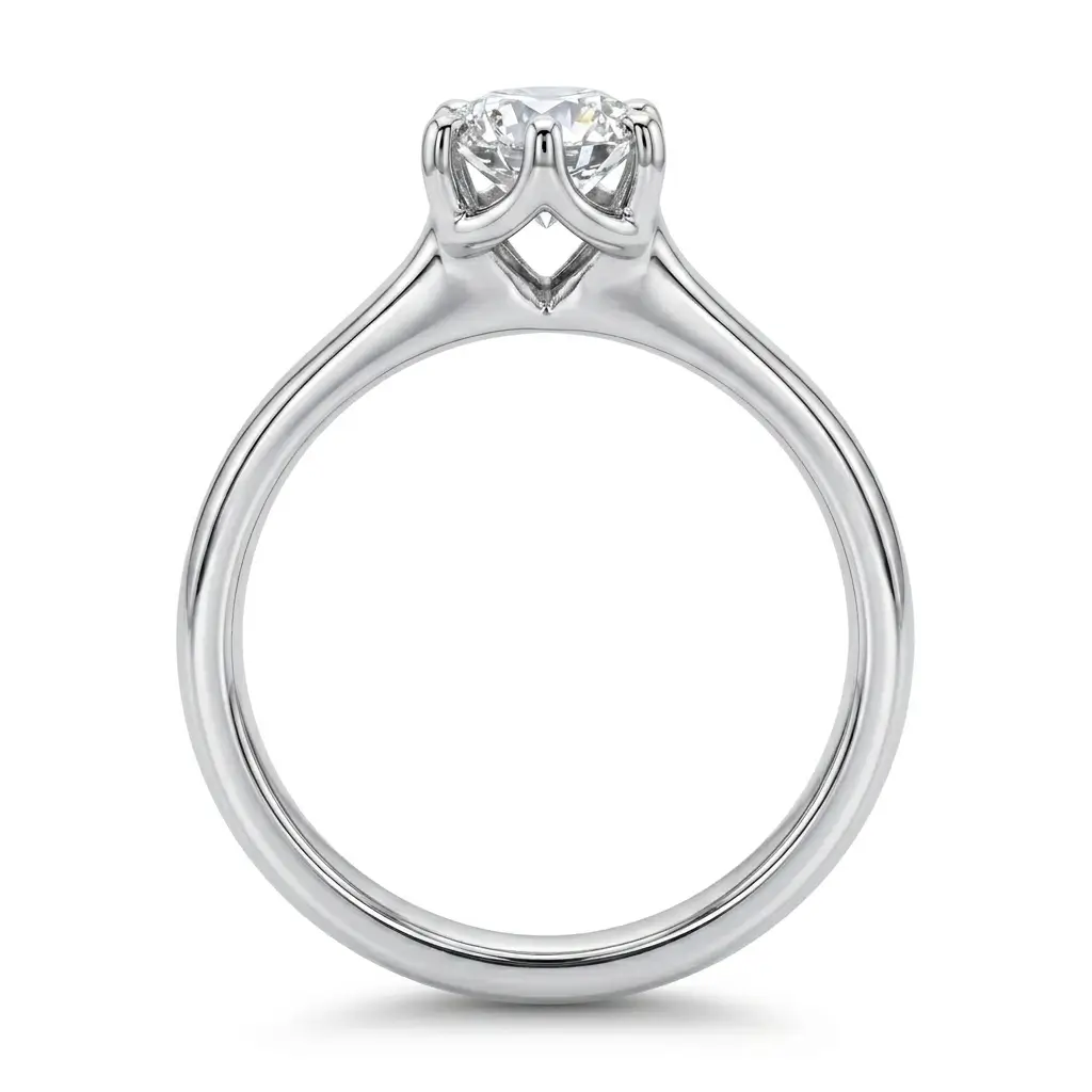 round brilliant cut diamond solitaire engagement ring, platinum, designer, handmade by Faller, hand crafted, betrothal, promise, precious jewellery, jewelry, GIA certified, G.I.A. GIA