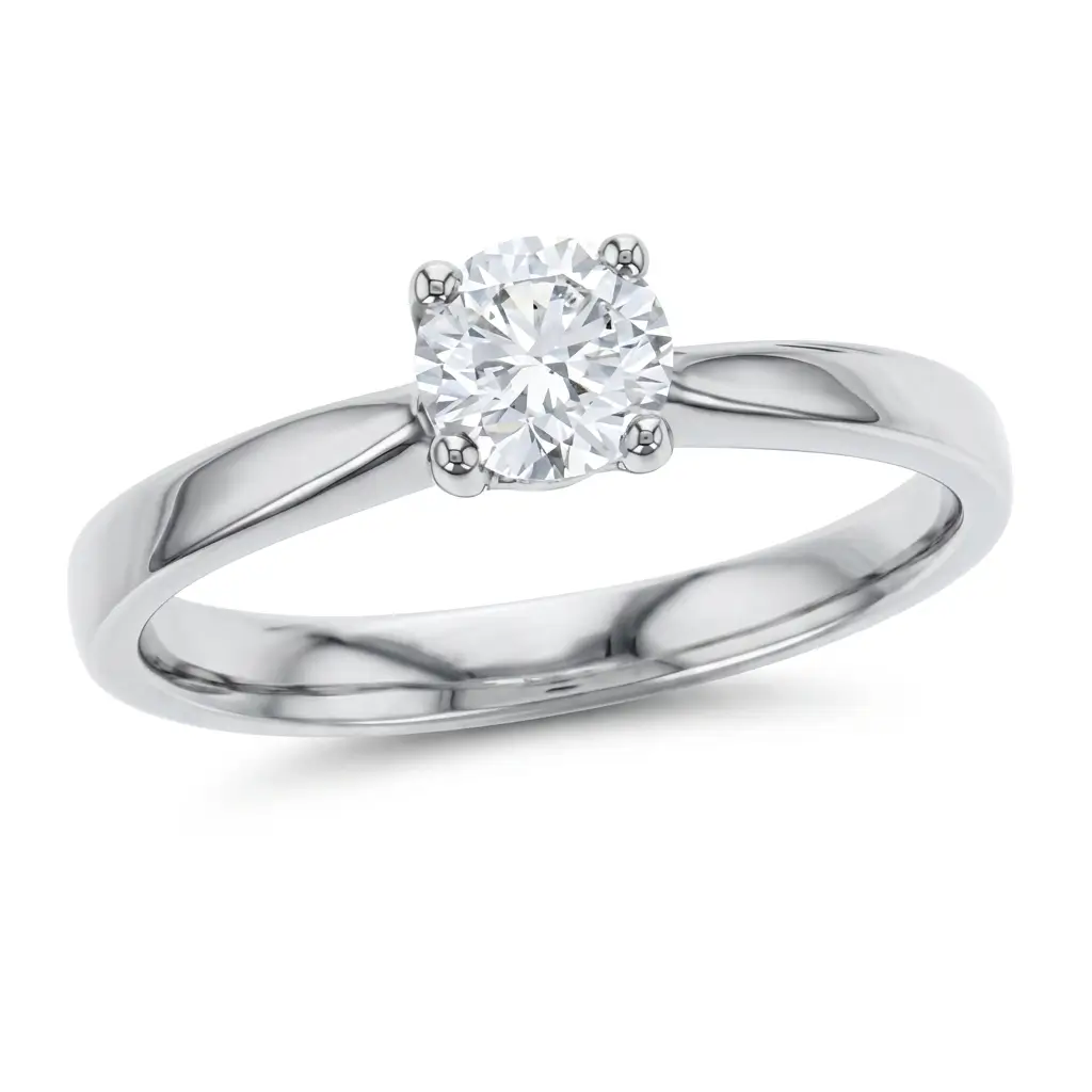 round brilliant cut diamond solitaire engagement ring, platinum, designer, handmade by Faller, hand crafted, betrothal, promise, precious jewellery, jewelry, GIA certified, G.I.A. GIA