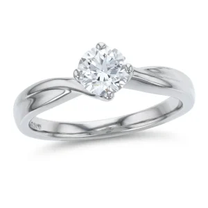 round brilliant cut diamond solitaire engagement ring, platinum, designer, handmade by Faller, hand crafted, betrothal, promise, precious jewellery, jewelry, GIA certified, G.I.A. GIA