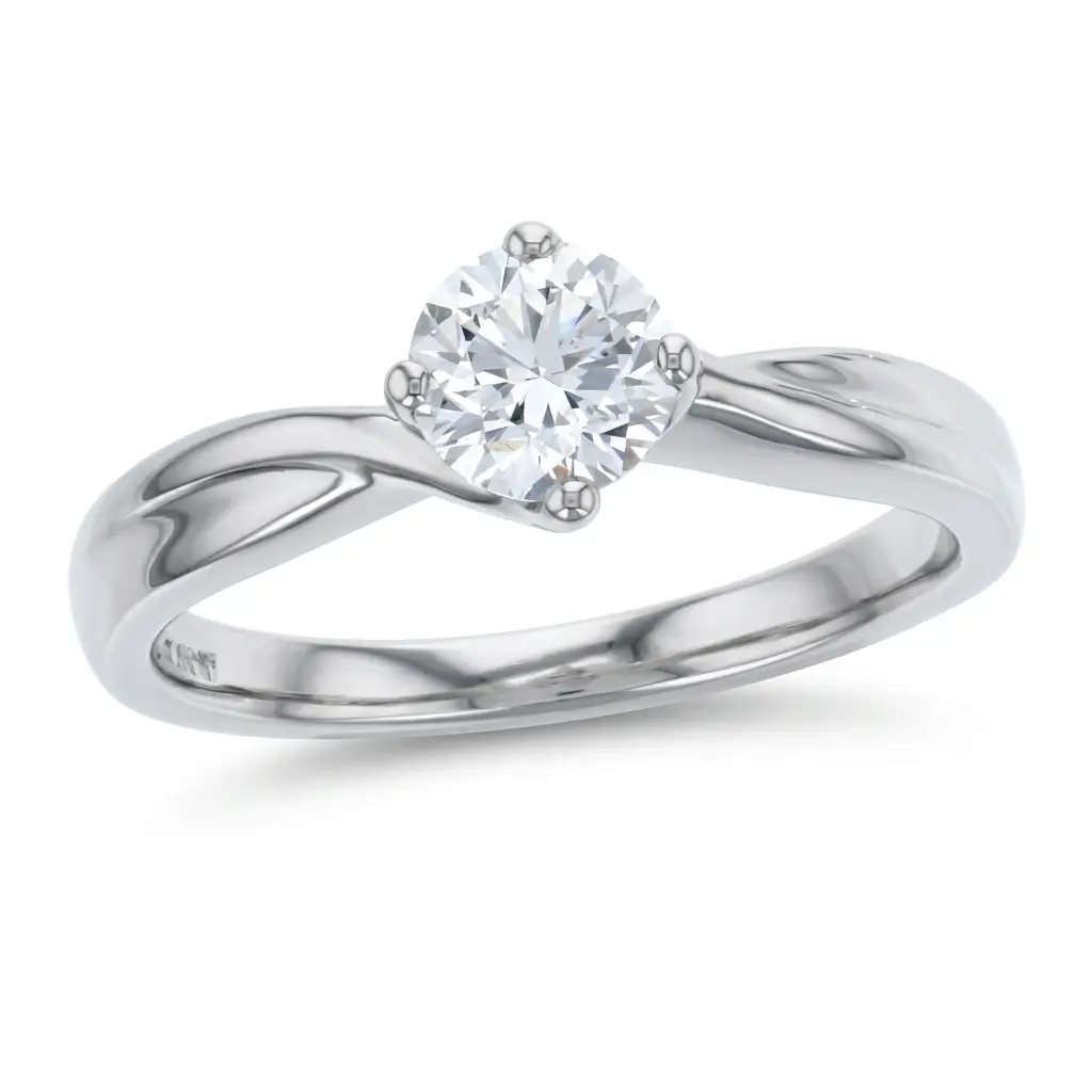 round brilliant cut diamond solitaire engagement ring, platinum, designer, handmade by Faller, hand crafted, betrothal, promise, precious jewellery, jewelry, GIA certified, G.I.A. GIA