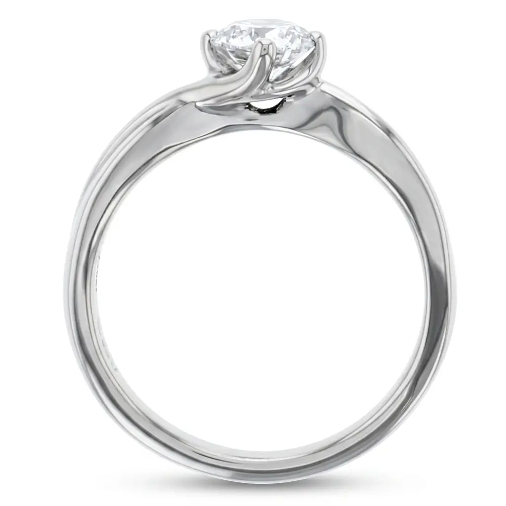 round brilliant cut diamond solitaire engagement ring, platinum, designer, handmade by Faller, hand crafted, betrothal, promise, precious jewellery, jewelry, GIA certified, G.I.A. GIA