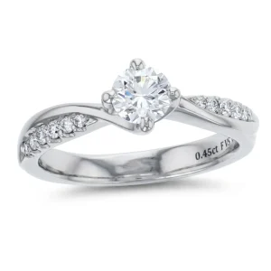 round cut diamond multi-stone shoulder set engagement ring, platinum, designer, handmade by Faller, hand crafted, betrothal, promise, precious jewellery, jewelry, GIA certified, bridal set, hand crafted, G.I.A. GIA, multistone