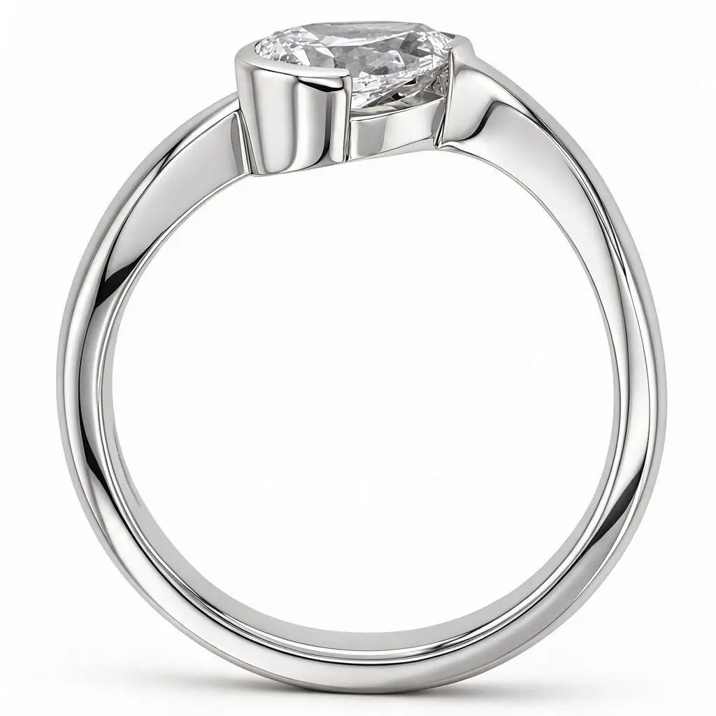 pear cut diamond solitaire engagement ring, platinum, designer, handmade by Faller, hand crafted, betrothal, promise, precious jewellery, jewelry, GIA certified, G.I.A. GIA