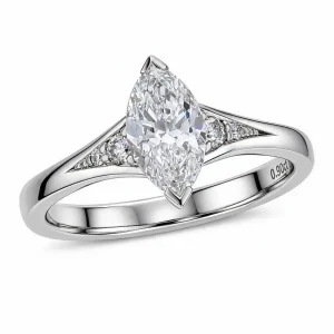 marquise cut diamond multi-stone shoulder set engagement ring, platinum, designer, handmade by Faller, hand crafted, betrothal, promise, precious jewellery, jewelry, GIA certified, bridal set, hand crafted, G.I.A. GIA, multistone