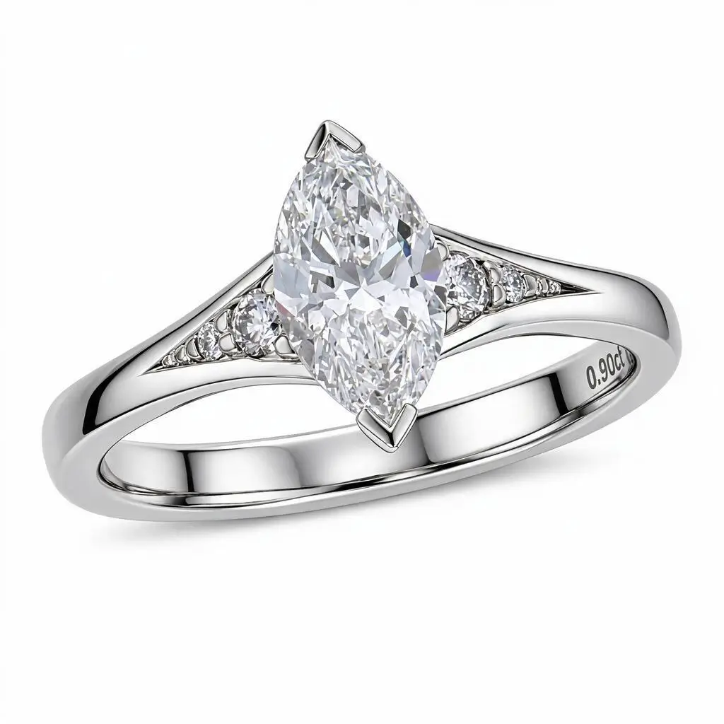 marquise cut diamond multi-stone shoulder set engagement ring, platinum, designer, handmade by Faller, hand crafted, betrothal, promise, precious jewellery, jewelry, GIA certified, bridal set, hand crafted, G.I.A. GIA, multistone
